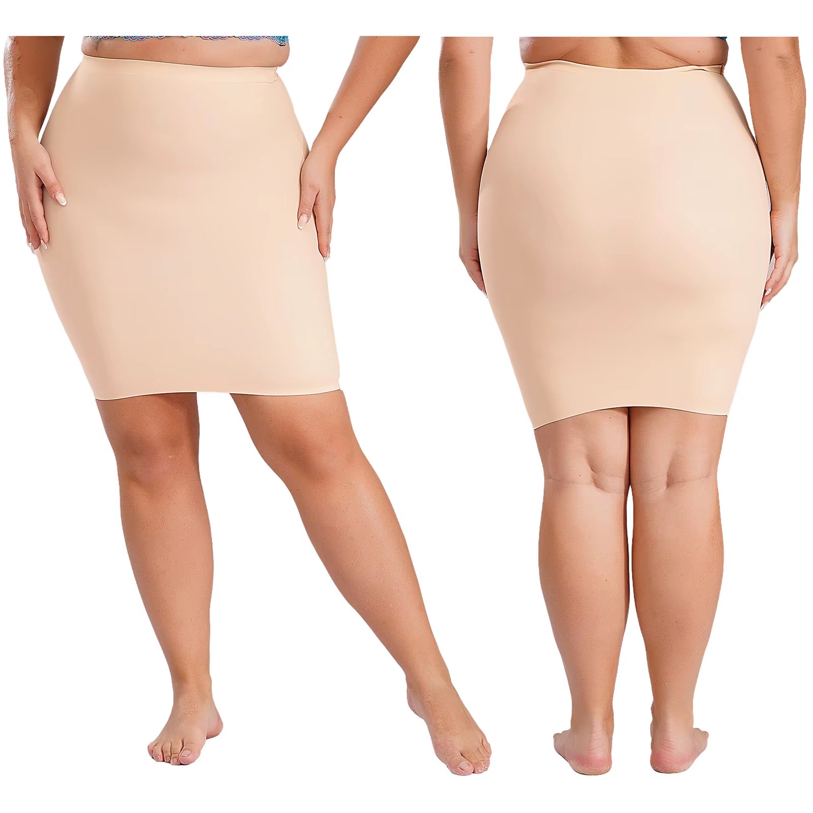 Sexy Women Tummy Control Body Shaper Skirt High Waist Shaperwear Underdress Seamless Plain Color Tight Fitting Shaper Skirt