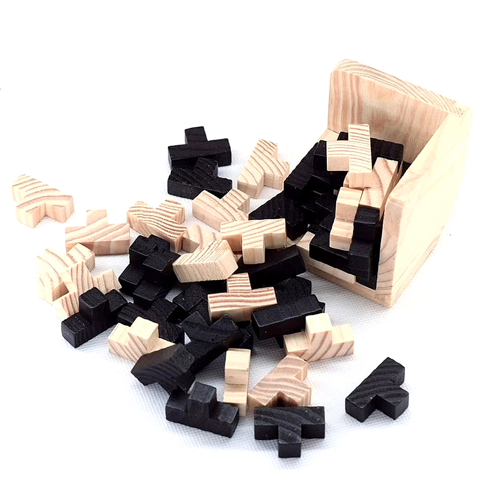 Creative 3D Wooden Cube Puzzle Ming Luban Interlocking Educational Toys for Children Kids Brain Teaser Early Learning Toy Gift