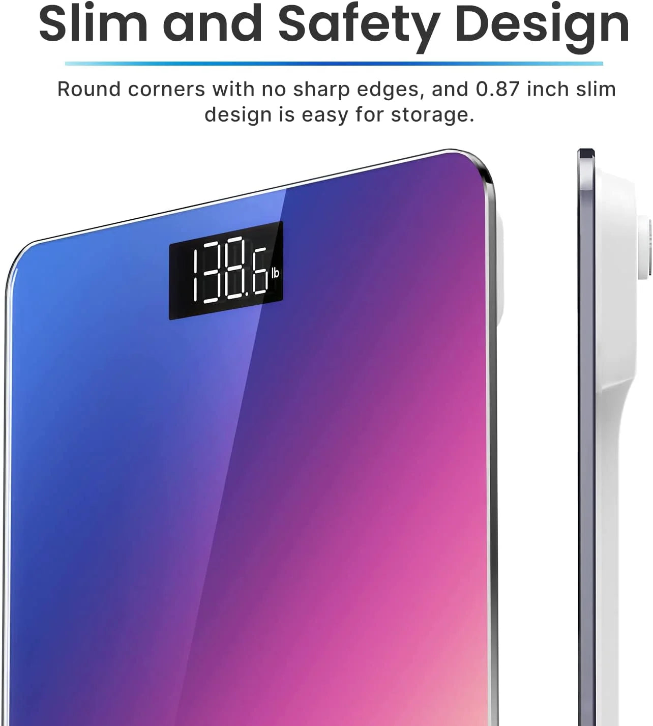 Highly Accurate Digital Body Weight Scale, Digital Bathroom Scale with Lighted LED Display, 400 Lb, Gradient