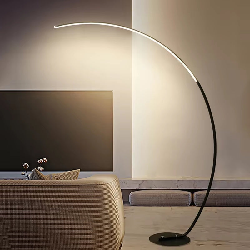 Arc RGB Floor Lamps Black White C APP Remote Floor Lights Nordic LED Corner Light for Dining Living Room Decor Indoor Lighting