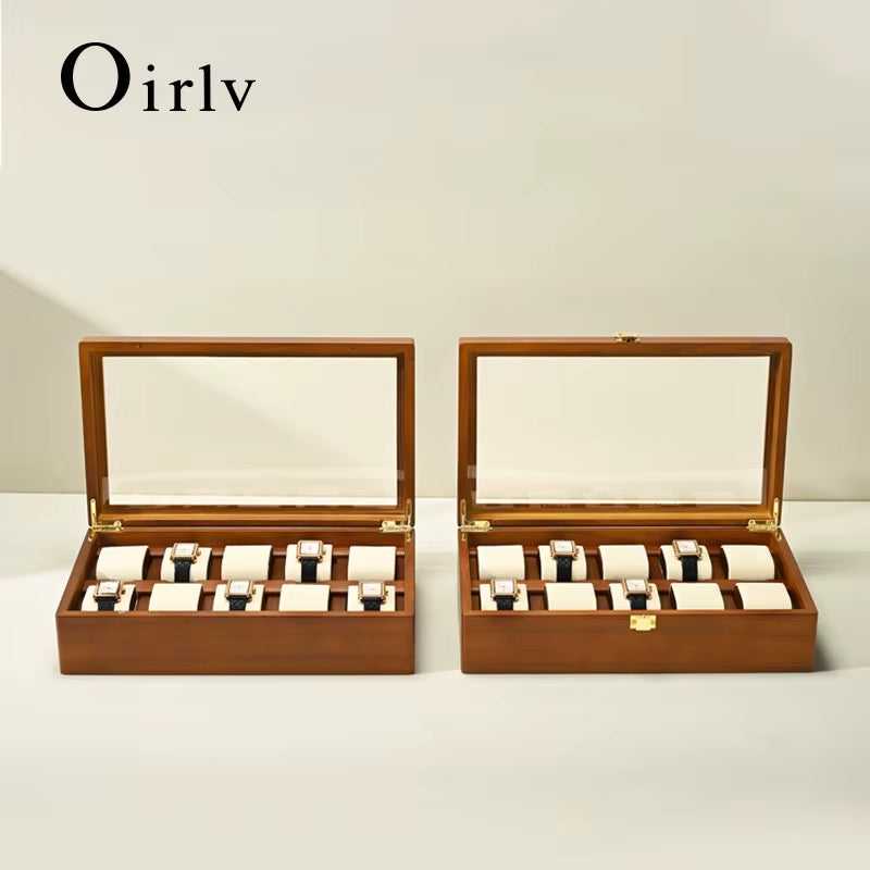 10 Grids Solid Wood Jewelry Organizer Box Watch Holder Storage Case Watch Display Box for Man Women Regalos Para Hombre