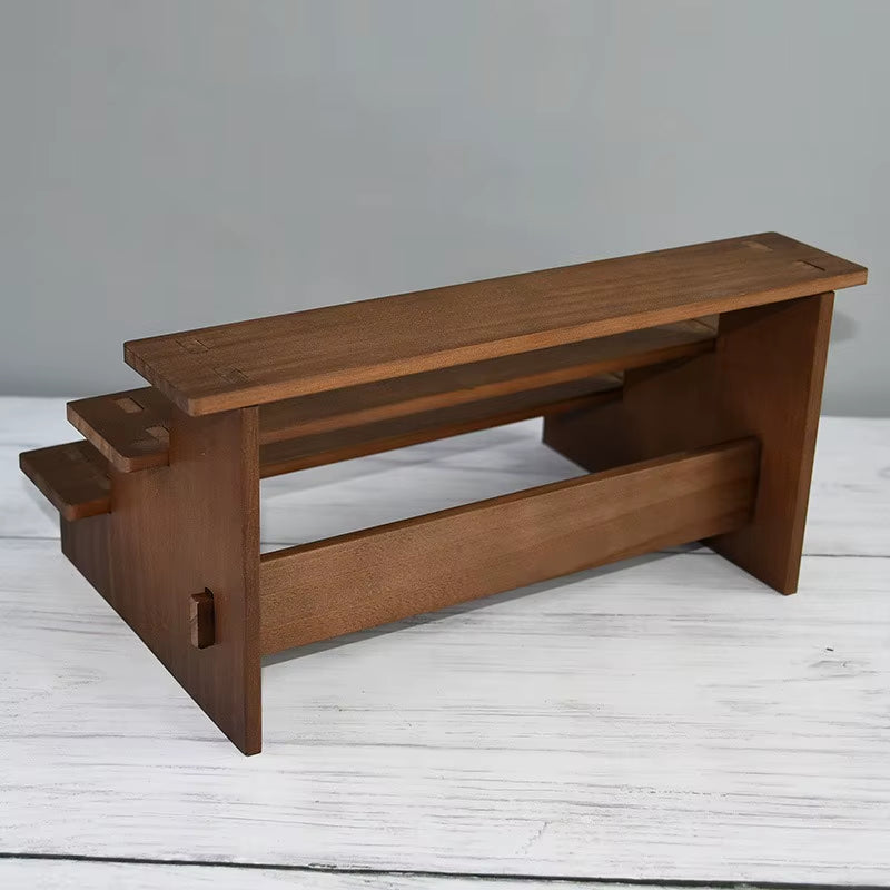 2/3/4/5 Layers Vintage Wood Display Stand Bracelet Hairpins Ring Jewelry Storage Rack Multifunctional Desktop Sundries Organzier