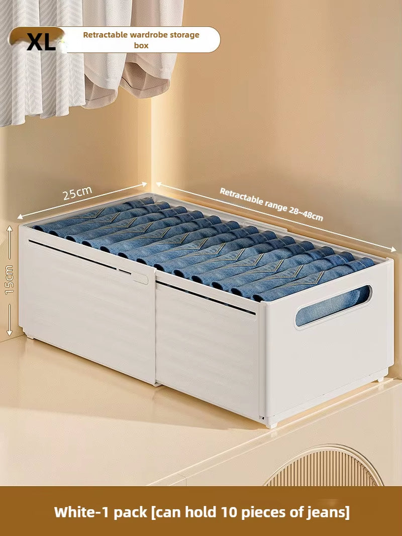 Adjustable Clothes Storage Box Closet Organizer Categorized Clothing Organizer Kitchen Cabinet Storage Bin Home Organizer