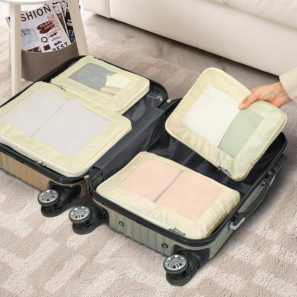 4 Set Compression Packing Cubes Travel for Suitcases,Comp