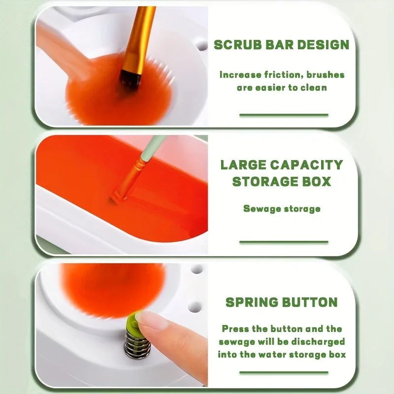 Professional Automatic Paintbrush Cleaning Machine - Recirculating Wash System, Essential for Artists, Watercolor Acrylic Paints