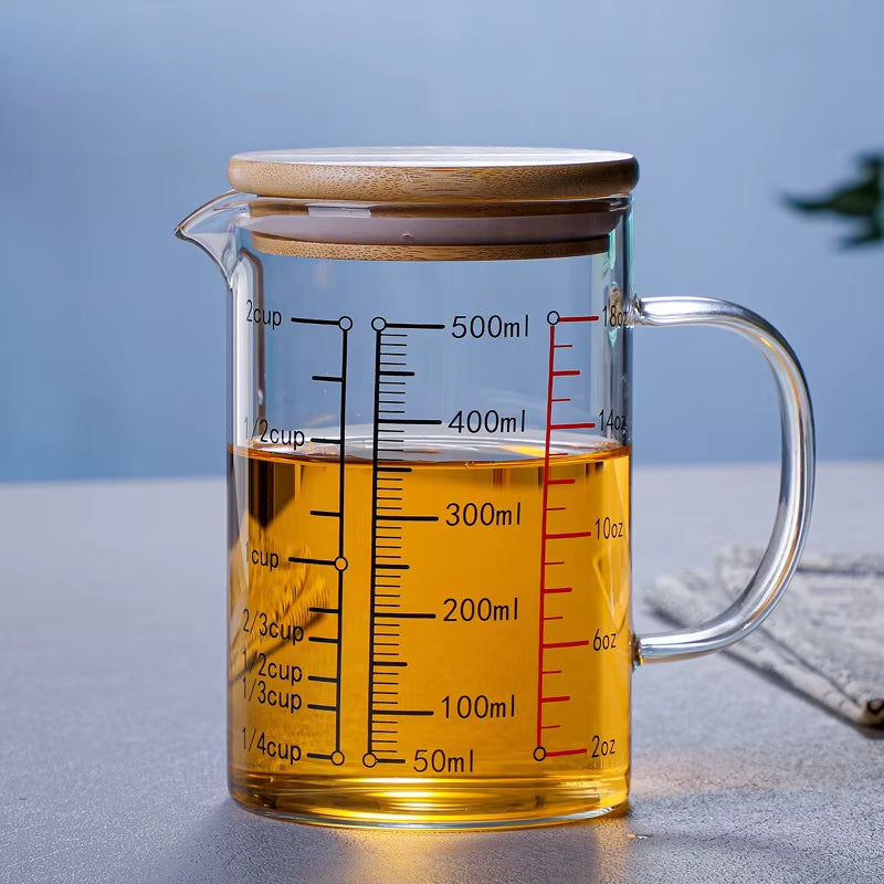 Glass Measuring Cup Household Food Grade High Borosilicate Glass Glass Convenient Durable Measuring Tools and Scales with Handle