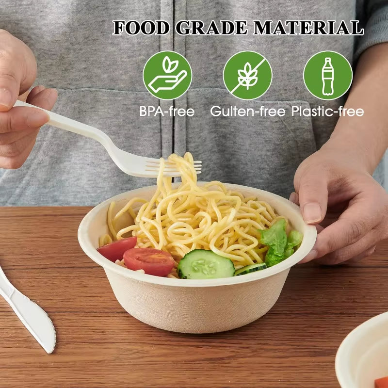 Biodegradable Paper Bowls Bento Box Containers Paper Tableware Salads Fruit Food Containers Takeout Bento Storage Containers