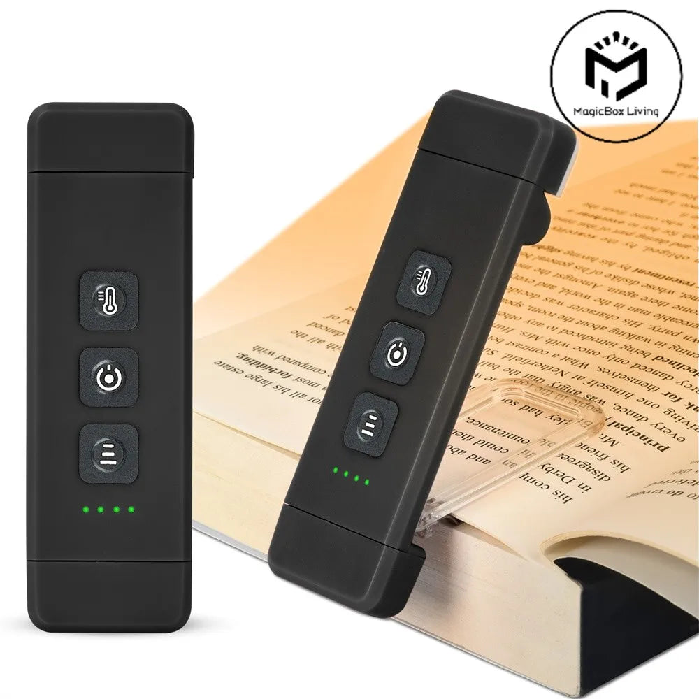 Clip-On Bookmark Book Light with Timer USB Rechargeable Reading Light Mini Led Read Light Portable Bedside Desk Light Read Lamp