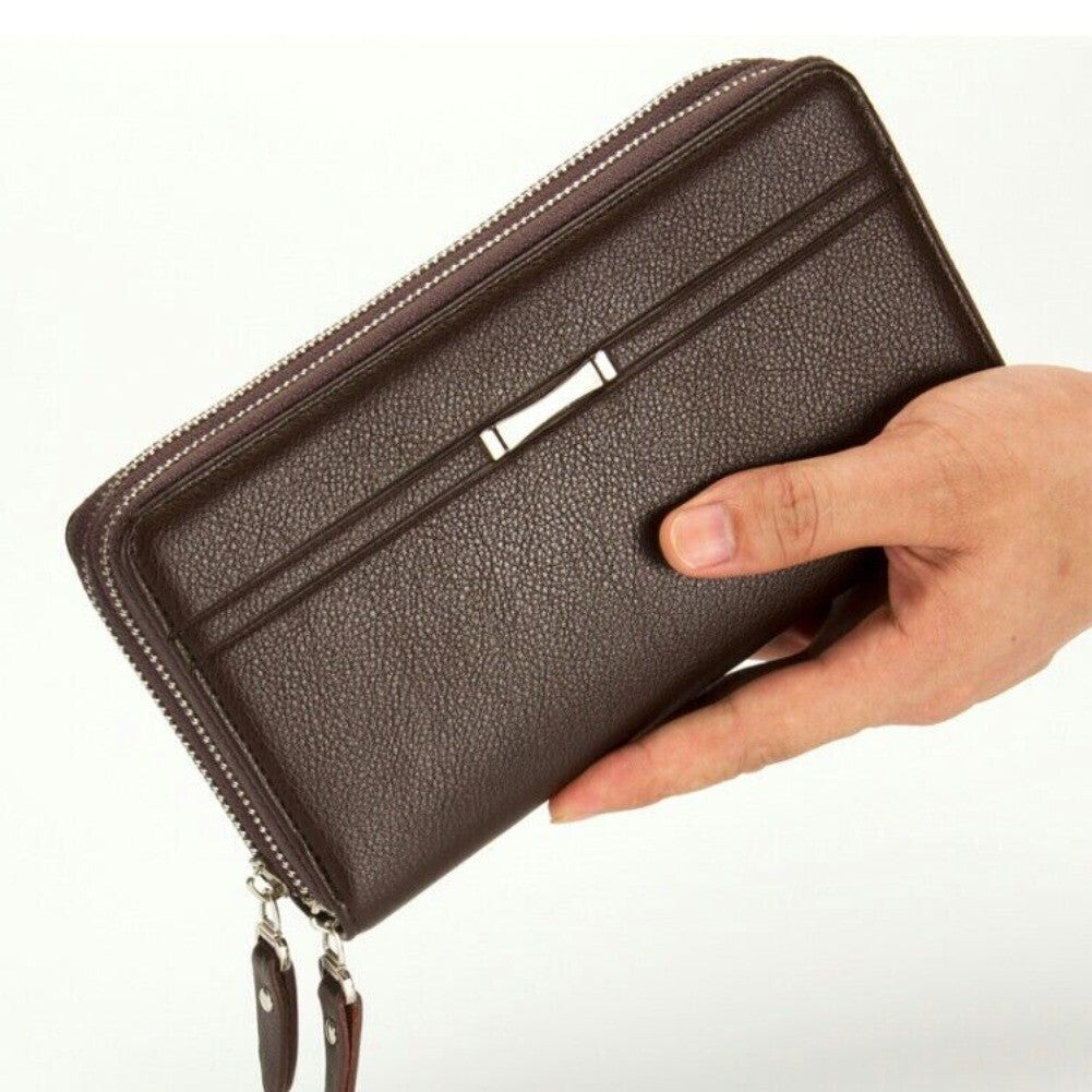 Men'S Leather Wallet Business Clutch Handbag Wallet Purse Mobile Phone Bag USA