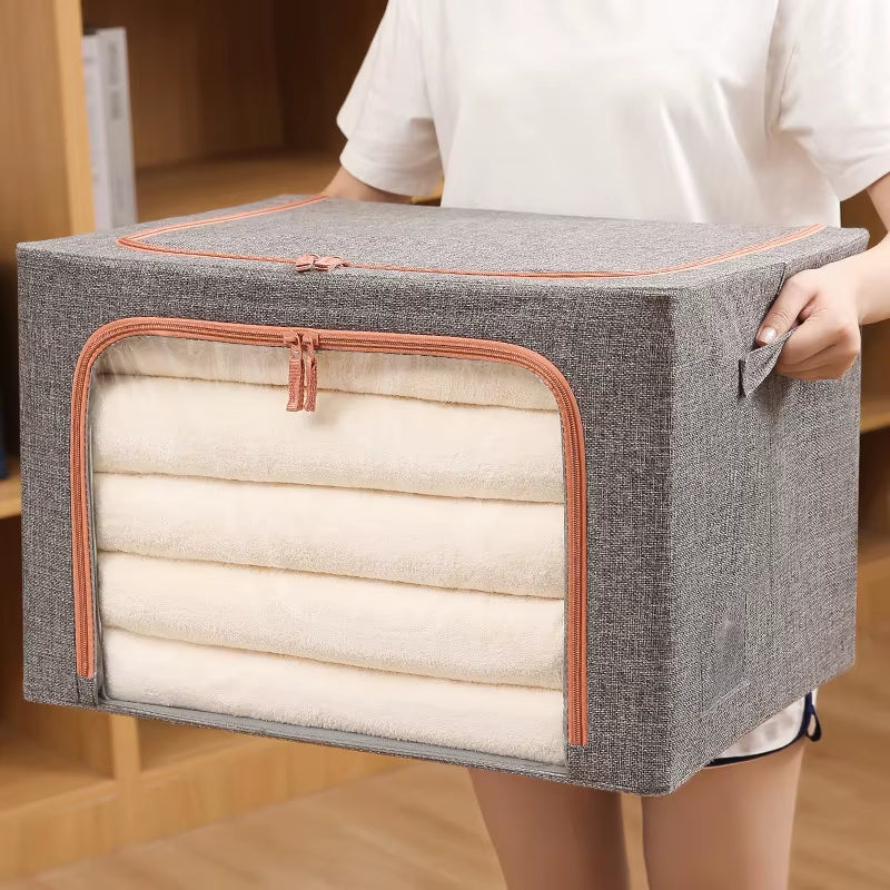 Large Quilt Storage Bag Foldable Storage Organizers Clothes Blanket Organizer Box Dust-Proof Wardrobe Clothes Cabinet Organizer