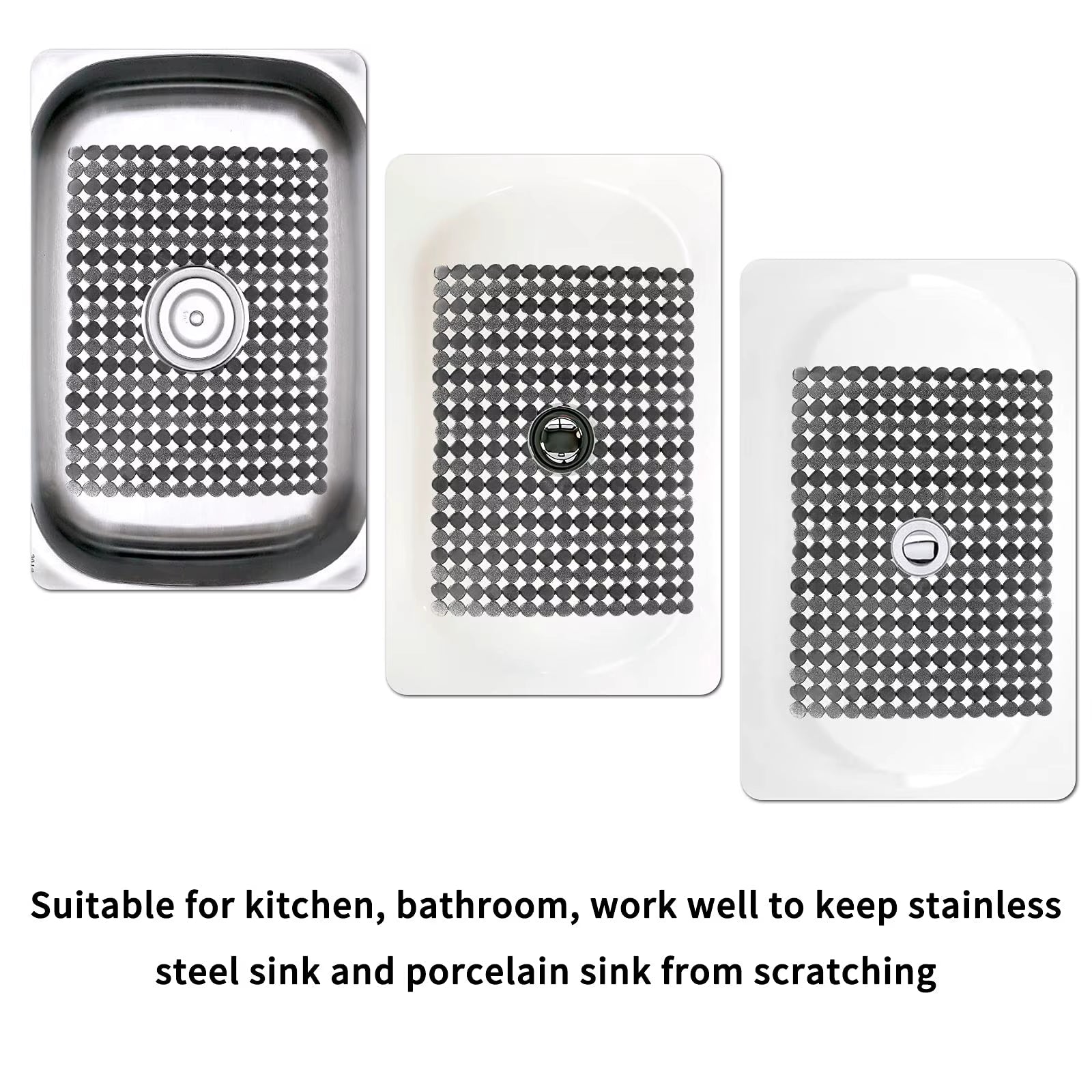 Kitchen Sink Mat Good Grip anti Slip Sink Mat for Dinnerware Tableware for Stainless Steel/Ceramic Sinks,Pvc Eco-Friendly Protec