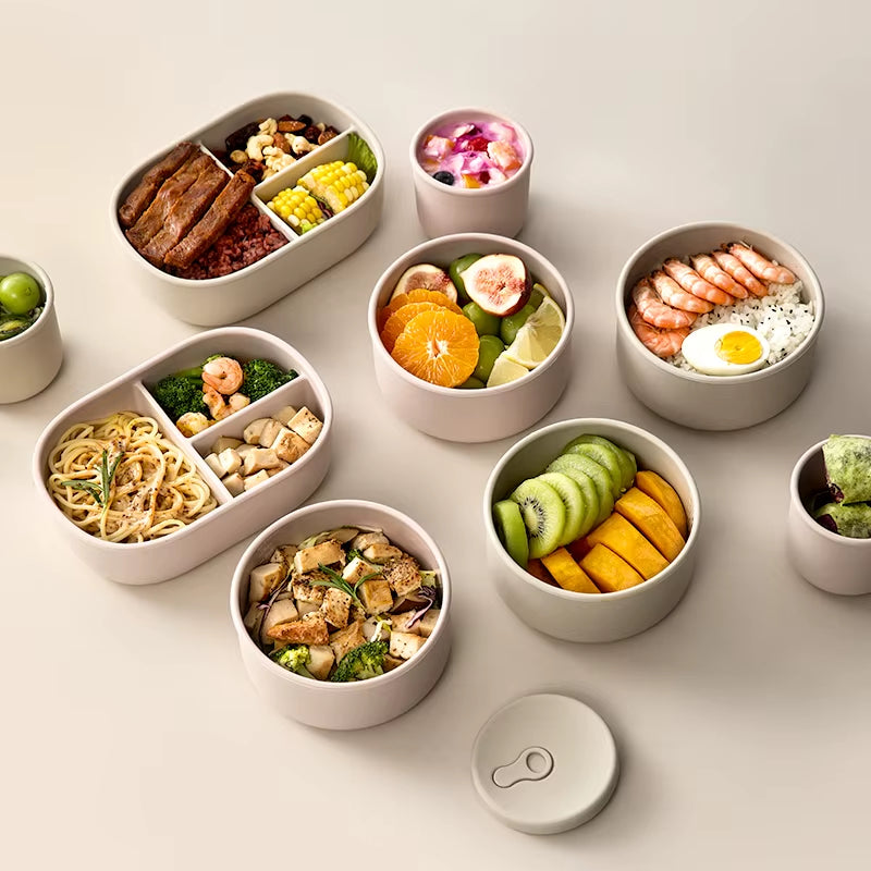 700ML 250ML round Silicone Lunch Box Refrigerator Fresh-Keeping Box Microwave Dishwasher Safe Food Storage Container with Lid