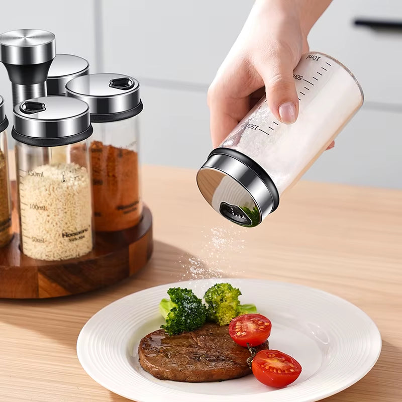 Rotating Seasoning Bottle Set, Kitchen Storage Bottle, Spice Jar Rack, Olive Oil Bottle Set, Pepper Bottle Set, Salt Bottle Set