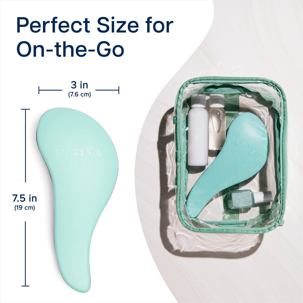 Glide Thru Detangling Brush by  - Tangle-Free Hairbrush for Curly and Straight Hair - Gentle Detangler for Kids, Teens, and Adults - Wet and Dry Hair Care - Travel-Friendly, Turquoise