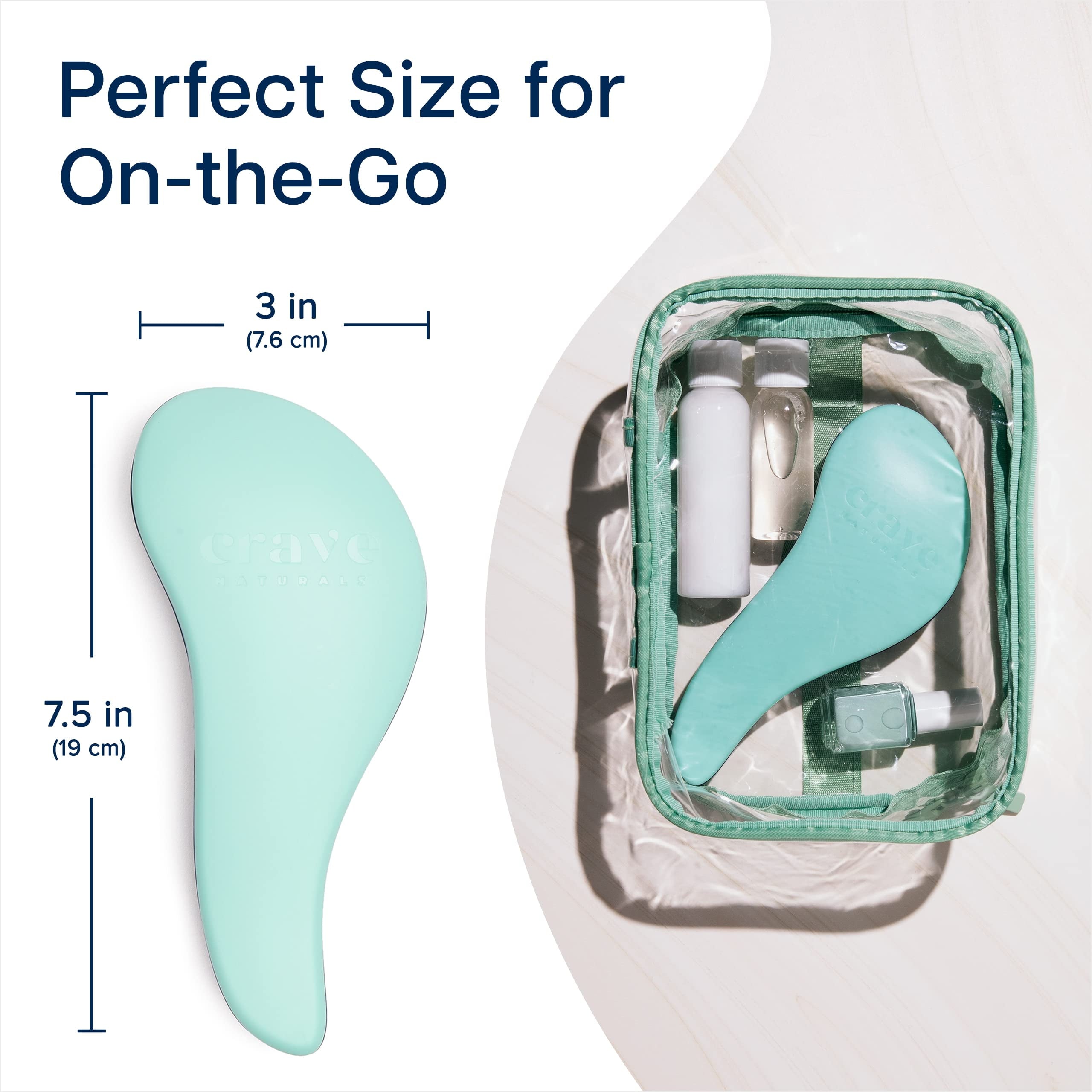 Glide Thru Detangling Brush by  - Tangle-Free Hairbrush for Curly and Straight Hair - Gentle Detangler for Kids, Teens, and Adults - Wet and Dry Hair Care - Travel-Friendly, Turquoise