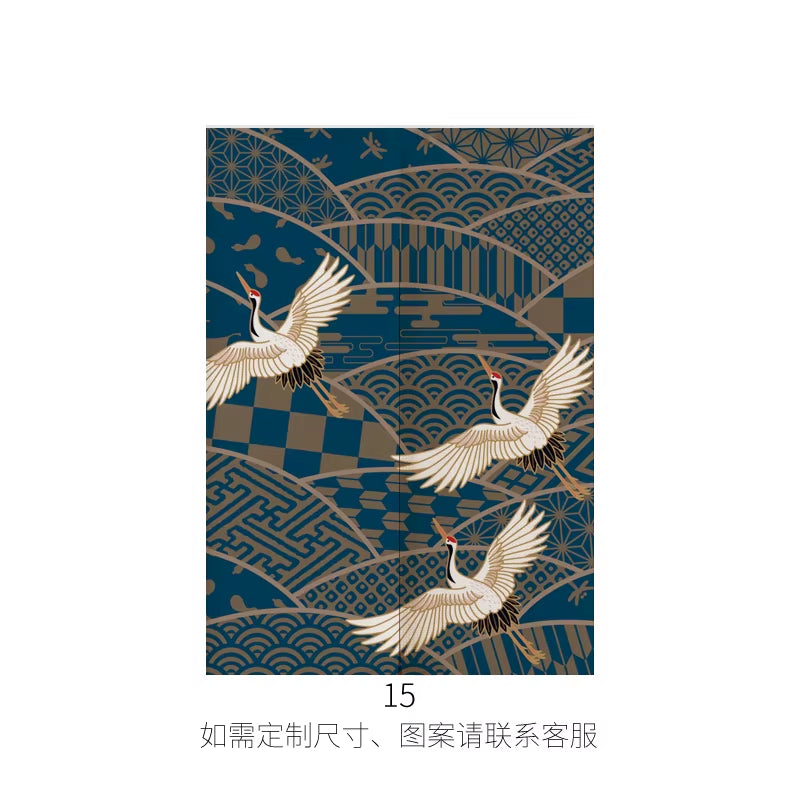 Japanese Ukiyo-E Linen Door Curtain Noren Bedroom Kitchen Curtains Home Entrance Decoration Customizable Curtain