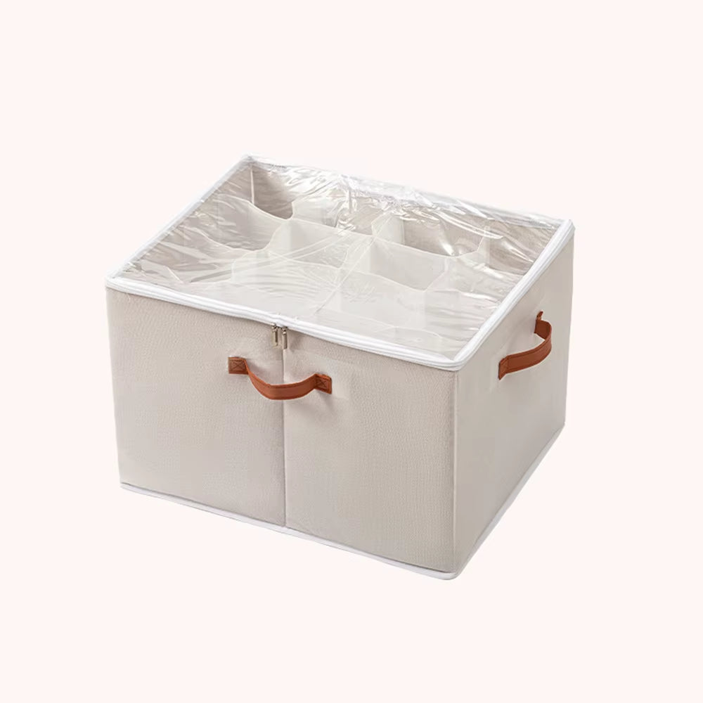 12/16/20Grid Shoe Storage Artifact Home Foldable Fabric Shoe Box Transparent Sports Shoes Leather Shoes Dustproof Organizing Box