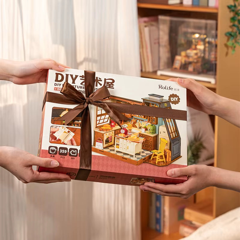 Rolife Baking Kitchen DIY Miniature Dollhouse Kit Crafts Hobbies Amazing Gift for Women Children DG172