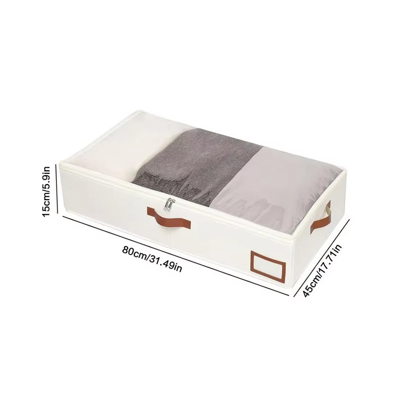 1Pc Quilt Storage Bag Large Capacity Foldable Clothes Storage Bag under the Bed Quilt Storage Box with Cover Wardrobe Organizer
