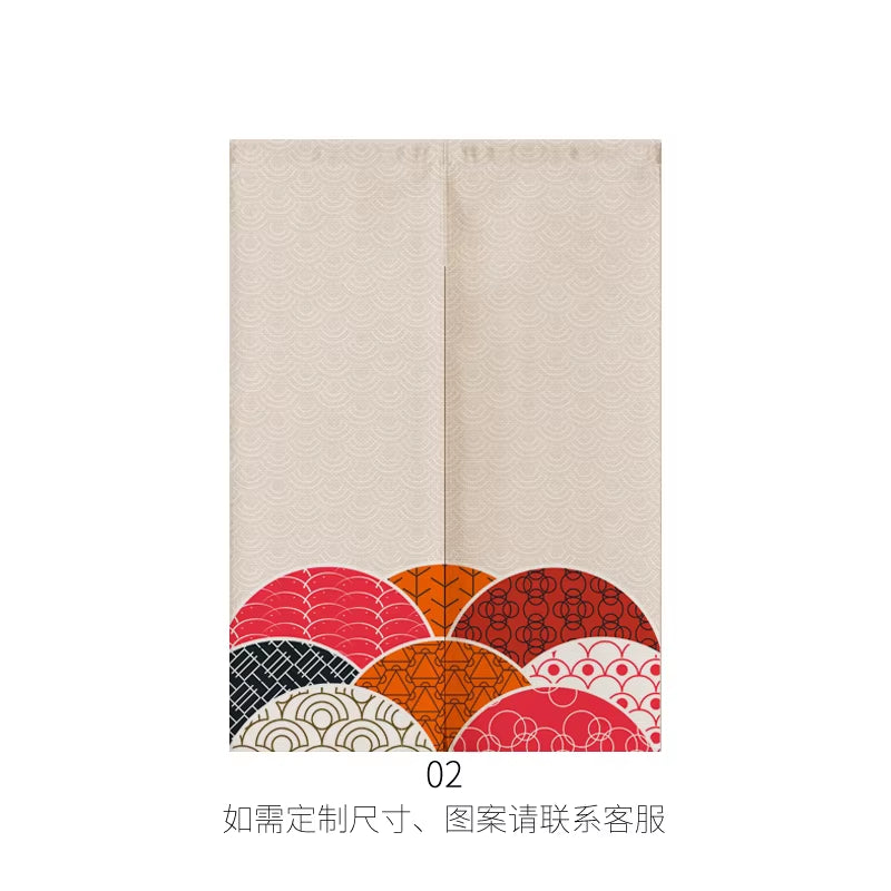 Japanese Ukiyo-E Linen Door Curtain Noren Bedroom Kitchen Curtains Home Entrance Decoration Customizable Curtain