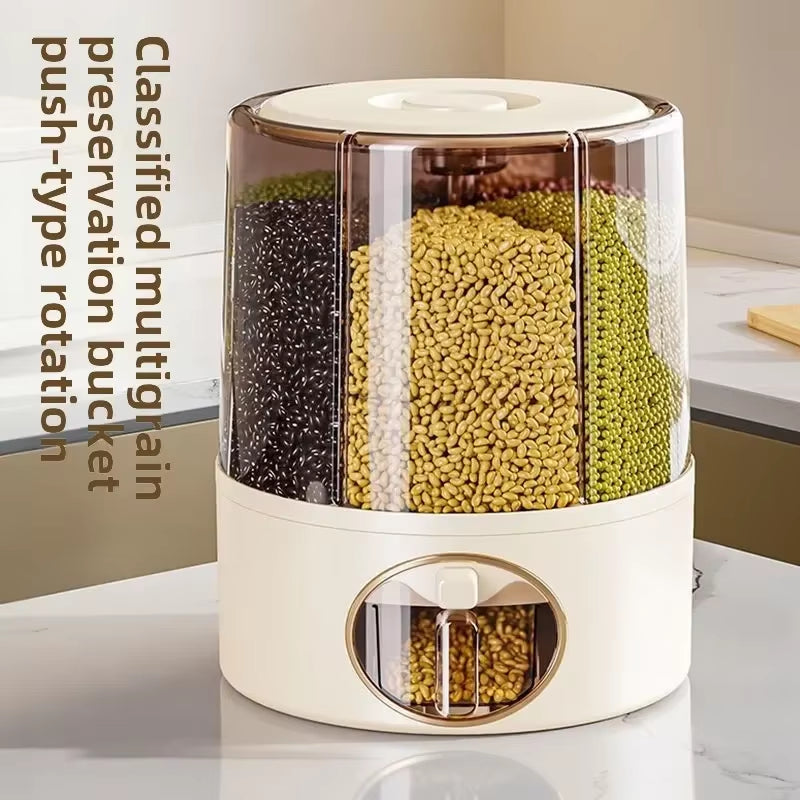 Household Grains Storage Rotary Rice Bucket Insect-Proof and Moisture-Proof Rice Storage Tank Household Sealed Rice Storage Box