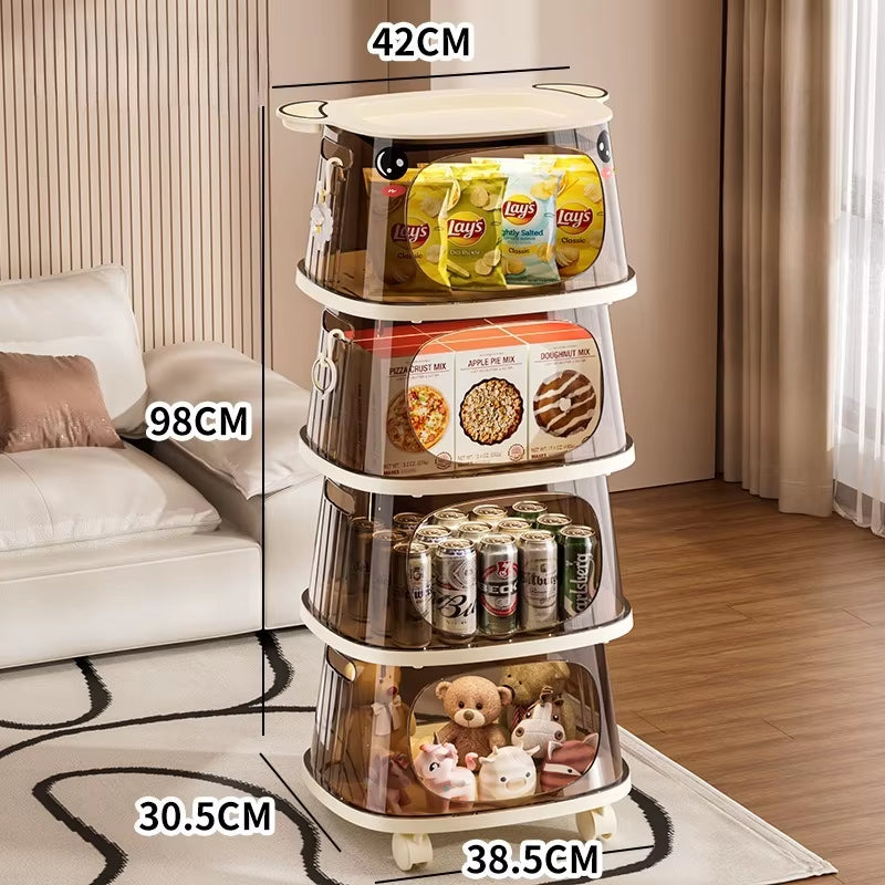Foldable Multi Tier Rolling Kitchen Storage Trolley Cart Portable Organizer Wheels Vegetable Fruit Pantry Home Utility Furniture