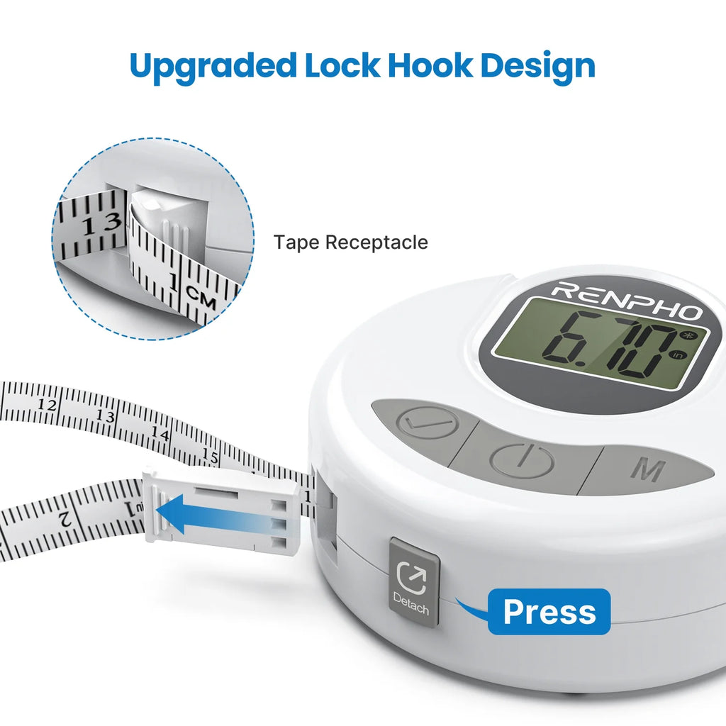 Smart Tape Measure with App, Bluetooth Body Measuring Tape for Body Circumference Monitoring, Mother-To-Be, Bodybuilder