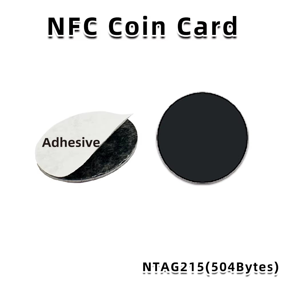 Black Ntag 215 Tags NFC Phone Available RFID Stickers Adhesive Label NFC Ntag215 Self-Adhesive Tag 13.56Mhz ISO14443A Sticker