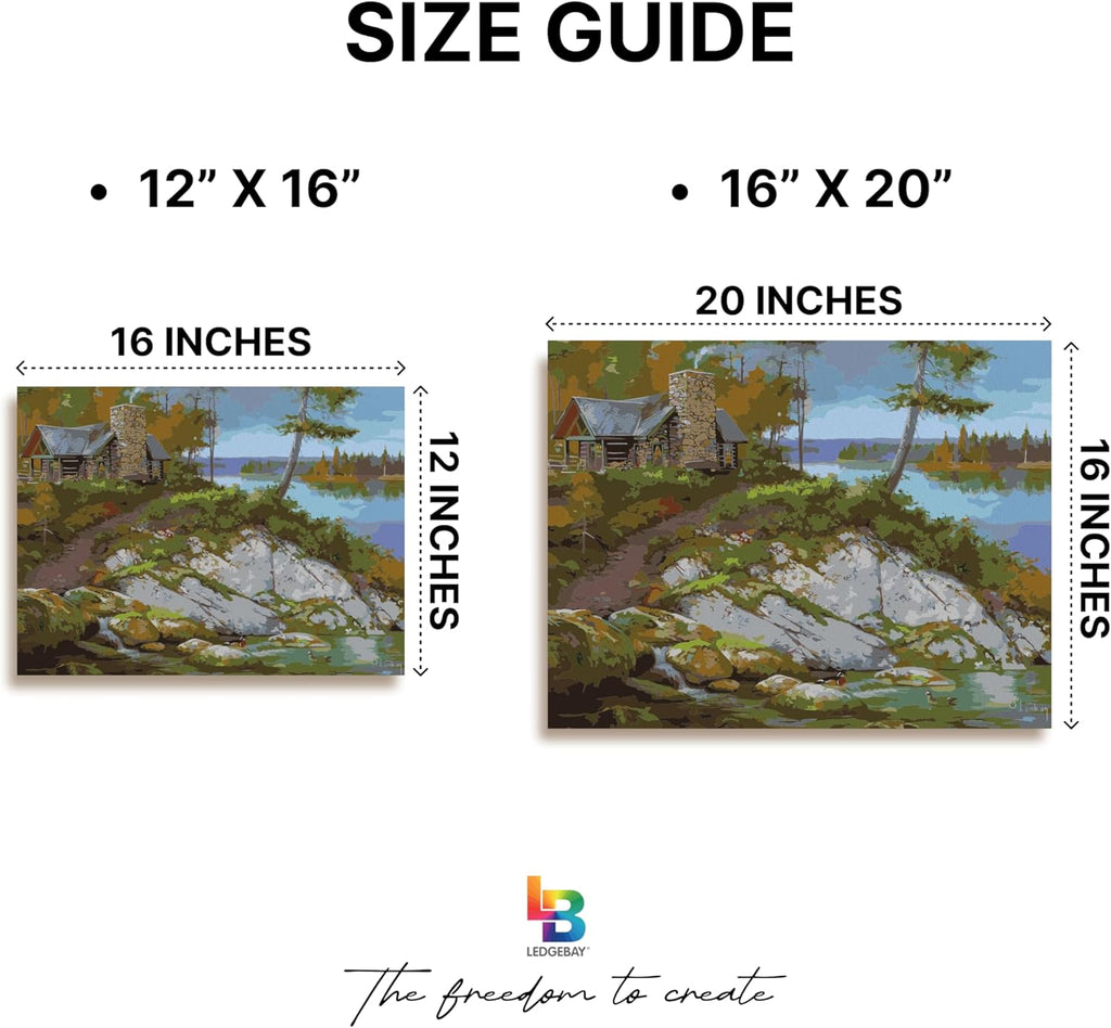 DIY Paint by Numbers Kit for Adults Framed Canvas Beginner to Advanced Paint by Numbers Kit Kits Include Acrylic Paint Set Brushes Tabletop Easel (Away from It All 16"X 20" Framed)