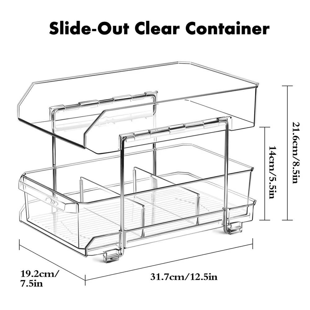 Under the Sink Organizer 2 Tier Pull Out Cabinet Drawer Medicine Cabinet Organizer Pull Out Kitchen Cabinet Organizer Cabinet