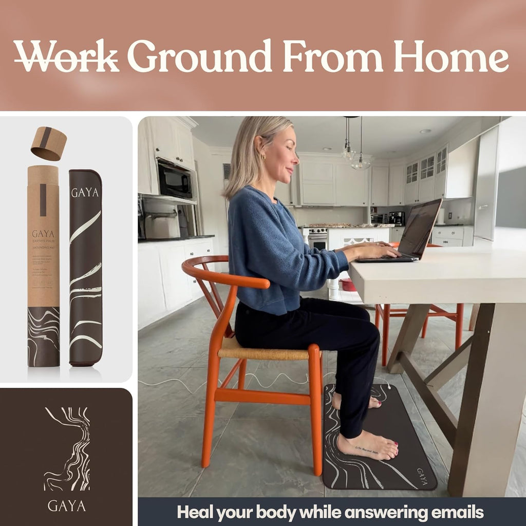 Grounding Mat for Feet, Sleep Improvement, Back Pain Relief, Muscle Relaxation & Stress, Earthing Pads for Bed, Ground for Desk, Earth Mats, Bedding Pad (24''X16'')