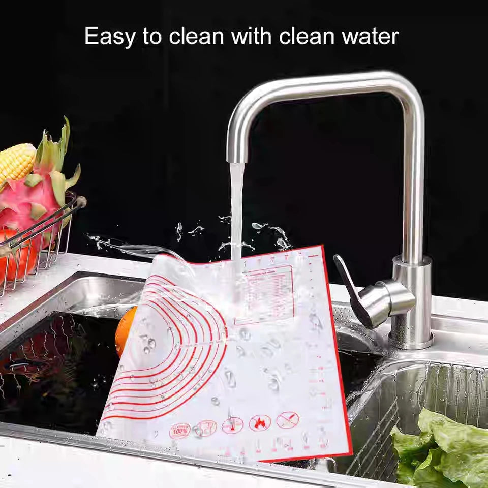 50X60Cm Non-Slip Silicone Pastry Kitchen Mat Extra Large Baking Mat Counter Dough Rolling Mat Oven Liner Fondant Pie Crust Mat