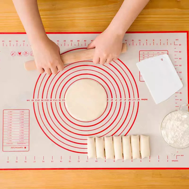 50X60Cm Non-Slip Silicone Pastry Kitchen Mat Extra Large Baking Mat Counter Dough Rolling Mat Oven Liner Fondant Pie Crust Mat