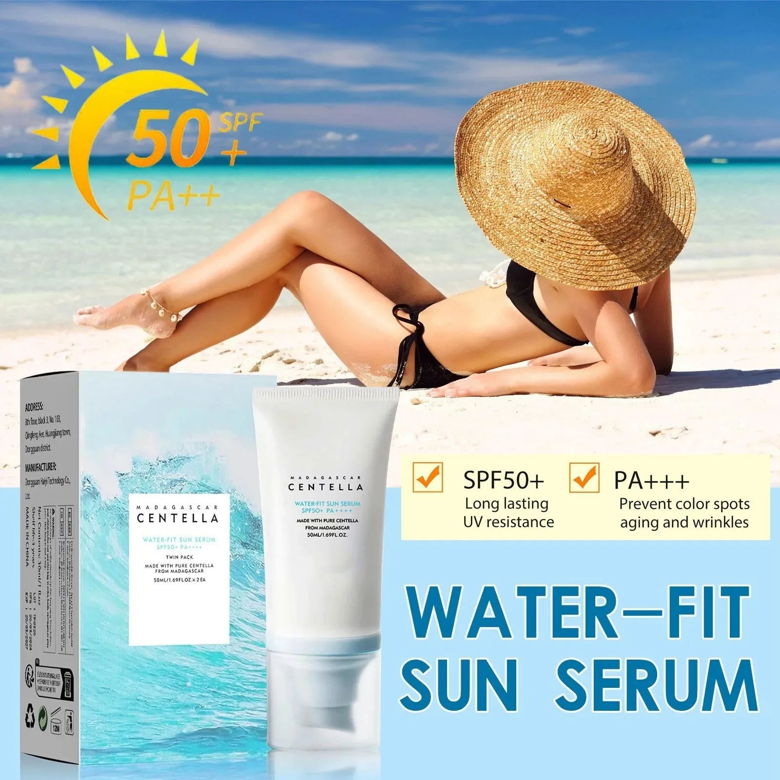 Korean Centella Sunscreen Cream for Skin Whitening and Protection-1