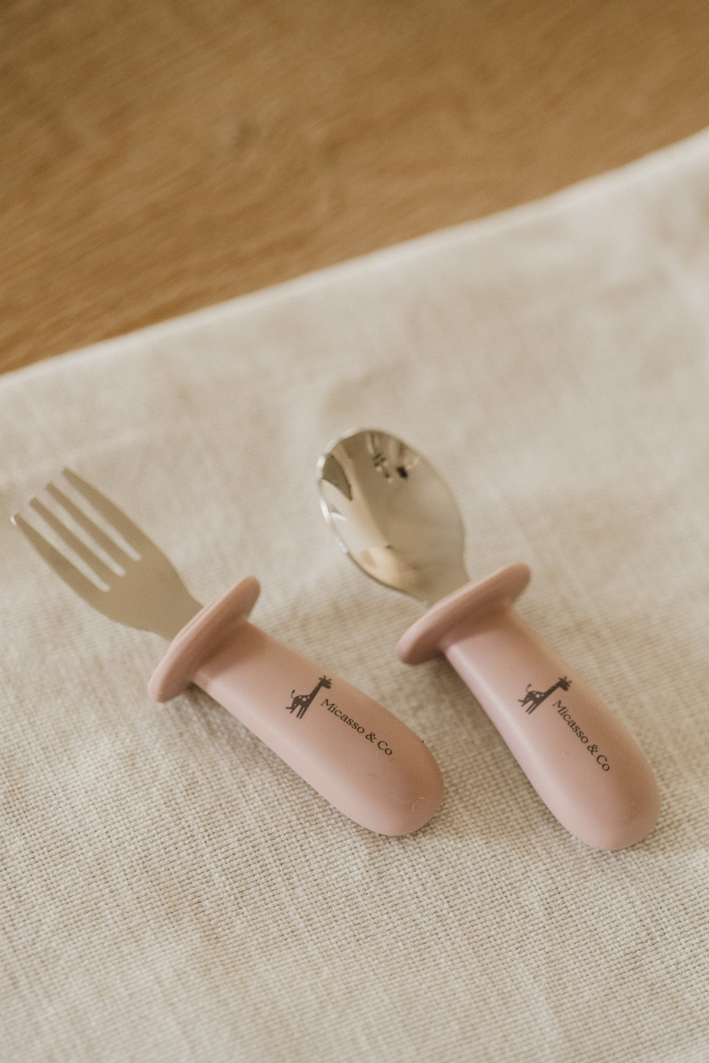 Ensemble de cuillère et fourchette en silicone et métal