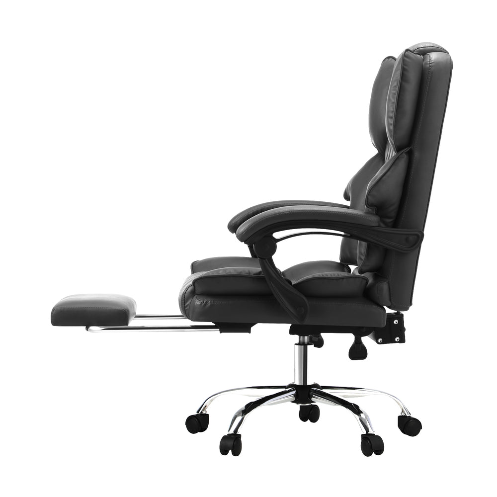 NNEED Massage Office Chair PU Footrest Grey-1