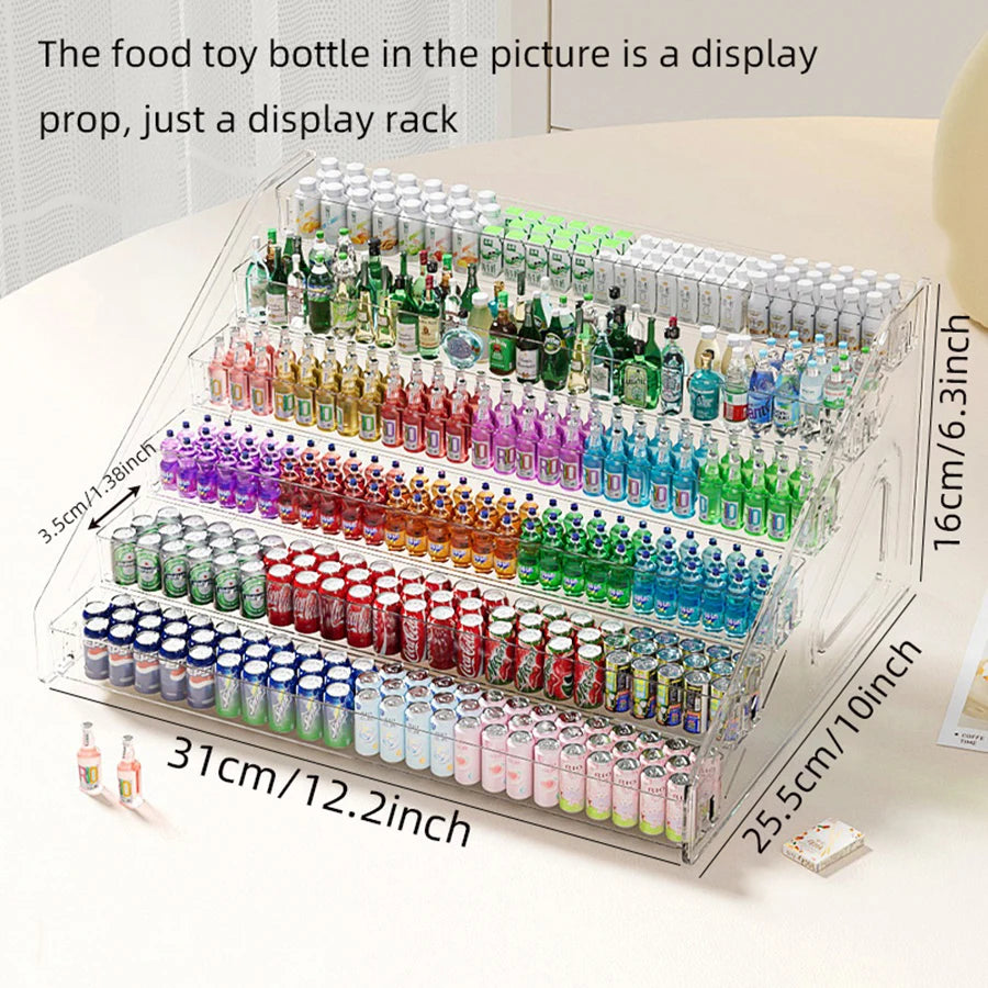 Food and Play Storage Box Element Miniature Wine Bottle Beverage Cabinet Mini Supermarket Mini Shop Model Ornament Storage Rack