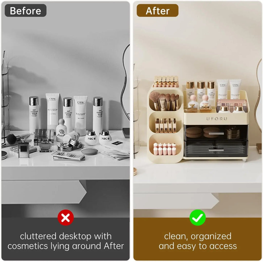 Makeup Organizer with Drawers for Vanity Spacious Cosmetic Display Case ,Perfect Storage Solution for Beauty Essential
