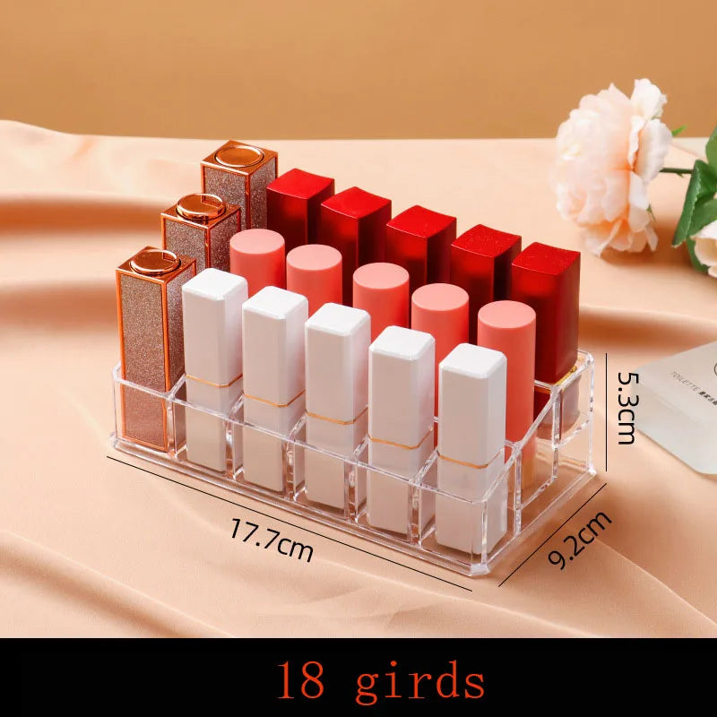 16 Grids Cosmetic Lipstick Jewelry Box Makeup Brushes Holder Lipstick Storage Box Acrylic Makeup Organizer Storage Case