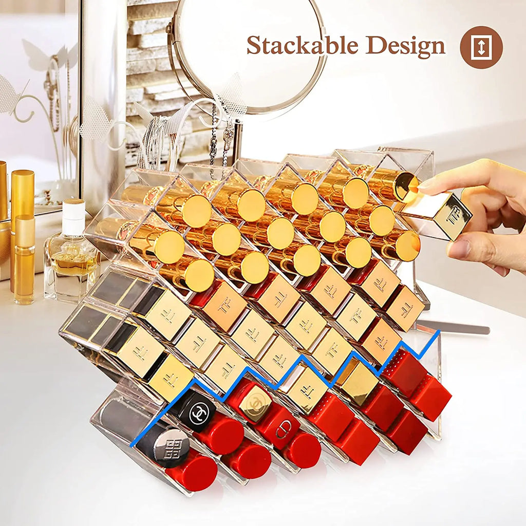 16 Grids Cosmetic Lipstick Jewelry Box Makeup Brushes Holder Lipstick Storage Box Acrylic Makeup Organizer Storage Case