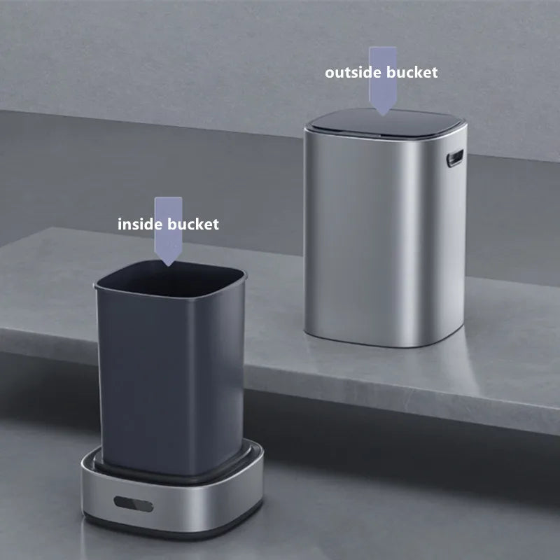 13L Smart Trash Can Large Capacity Rubbish Bathroom Garbage Electric Dustbin Home Kitchen Type Automatic Packing Trash Can