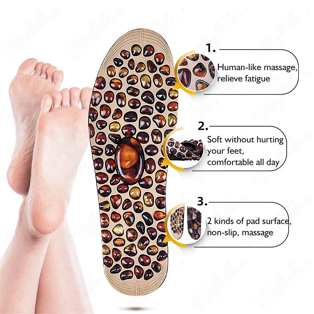 Feet Massage Insoles Soft Rubber Cobblestone Foot Reflexology Therapy Acupressure Pad Improve Blood Circulation Unisex Foot Sole