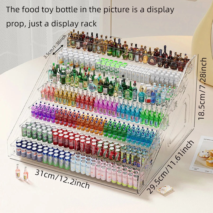 Food and Play Storage Box Element Miniature Wine Bottle Beverage Cabinet Mini Supermarket Mini Shop Model Ornament Storage Rack