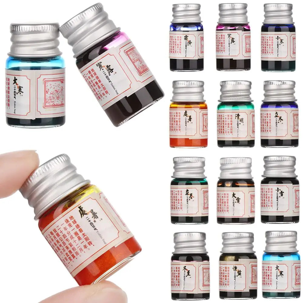 5ML 24 Colors Calligraphy Writing Paint Fountain Pen Glitter Powder Ink