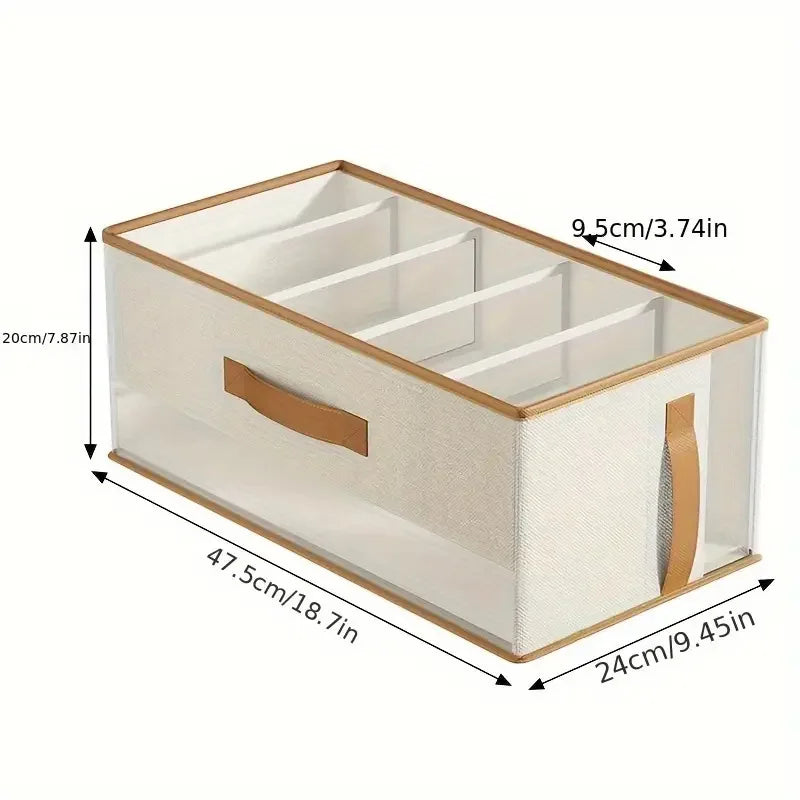 ​Large Capacity Handbag Organizer Box Multi-Purpose Open Top Storage Box Wardrobe Clothes Pants Storage Bins with Dividers