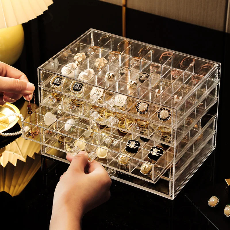 Earring Storage Box Large Capacity Multi-Layer Exquisite Earring Jewelry Transparent Acrylic Antioxidant Jewelry Box
