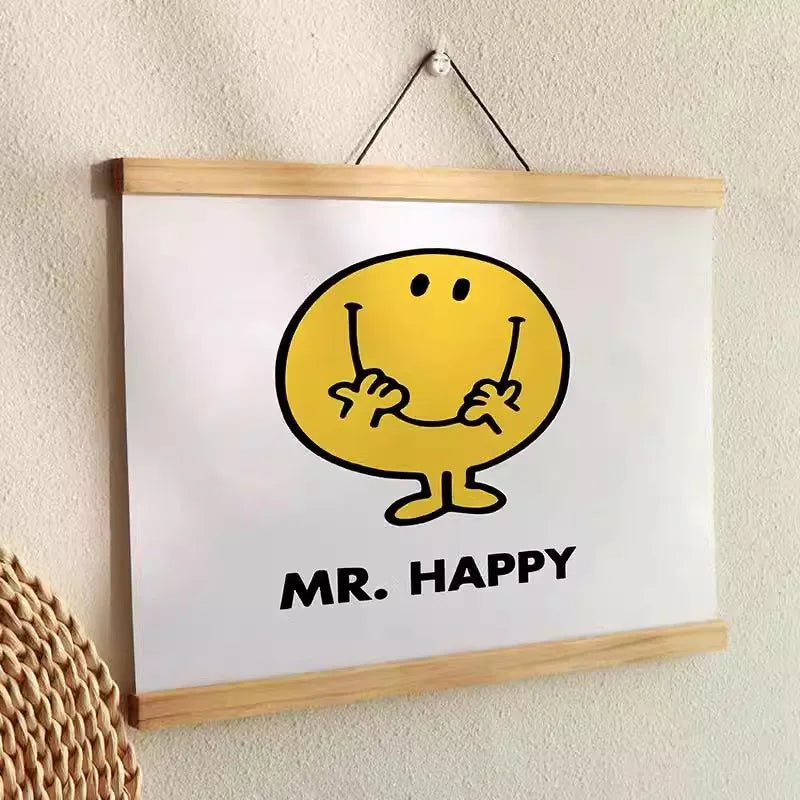 60Cm Magnetic Poster Frames Hanger Wooden Hanging Frame Picture Painting Poster Holder Natural Teak Photos Scroll Wall Art Decor