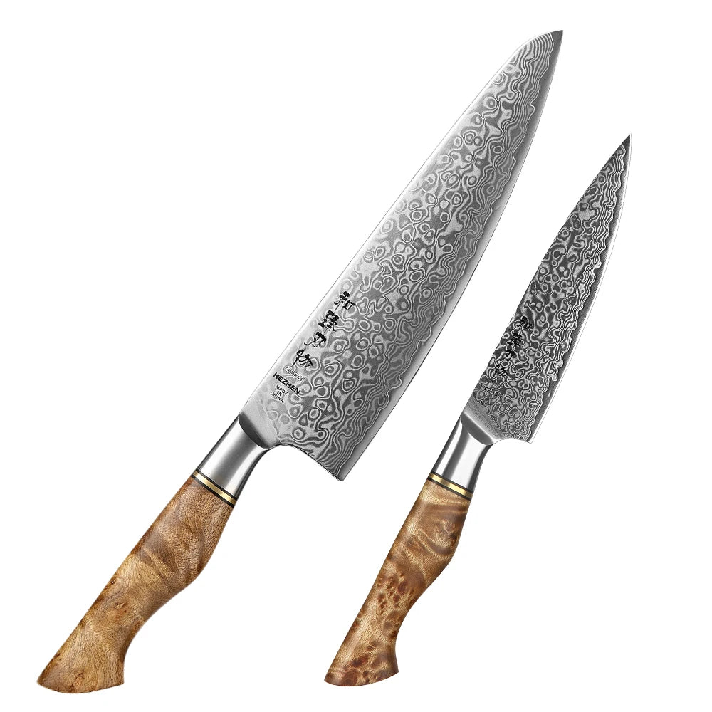 1-5PC Knife Set Professional Damascus Steel Chef Santoku Bread Utility Paring Cook Knife for Meat Sharp Kitchen Knife