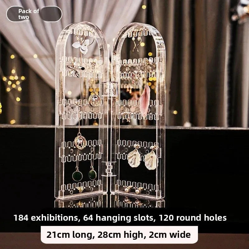Multi-Layer Jewelry Stand Drawer Transparent Earring Box Storage Jewelry Box Vanity Dustproof Earring Organizer Cosmetic Bag