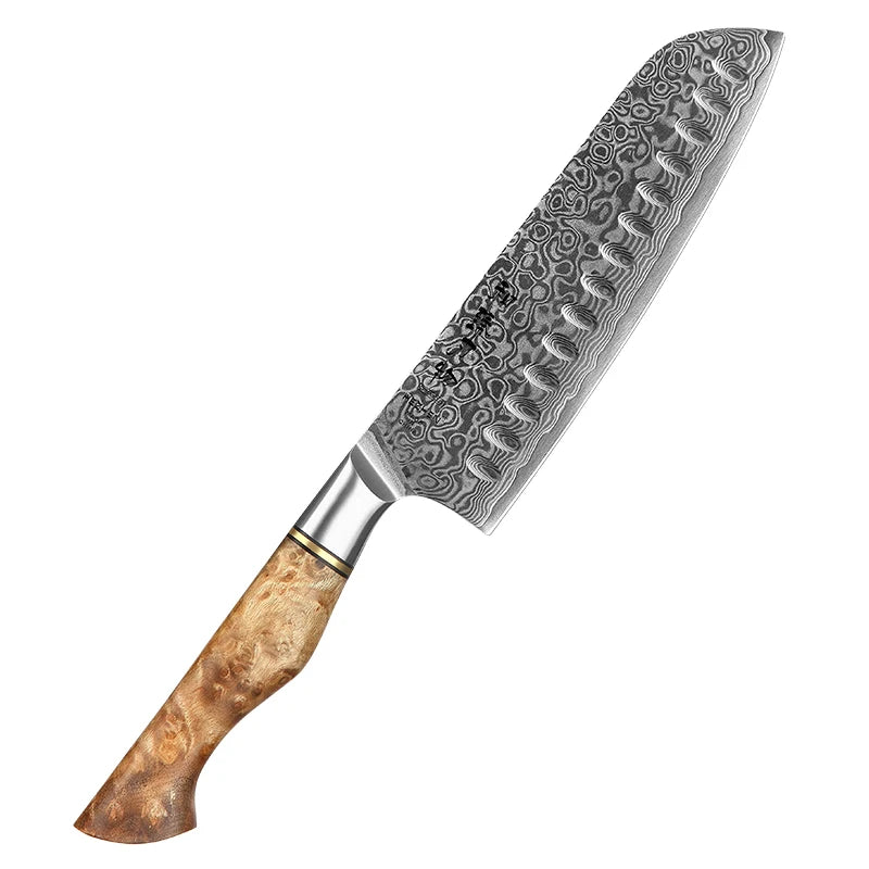 1-5PC Knife Set Professional Damascus Steel Chef Santoku Bread Utility Paring Cook Knife for Meat Sharp Kitchen Knife